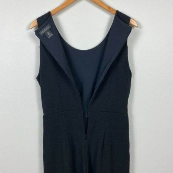 Rachel Zoe | Black Jumpsuit Crop Wide Leg Pants Stretch Grommet Tie Waist Size 6 - Picture 13 of 15